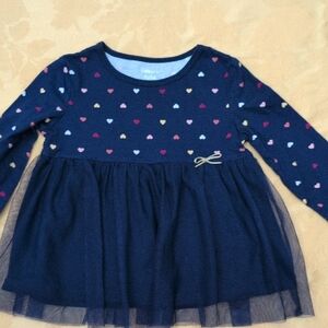 Carter's Navy Long Sleeve Heart Top
